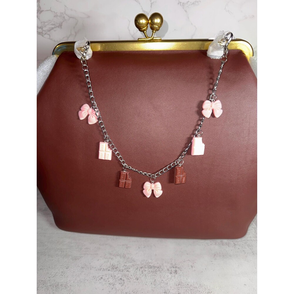 Sweet Treat Pink and Brown Charm Chain – Novelty Purse Strap Accessory